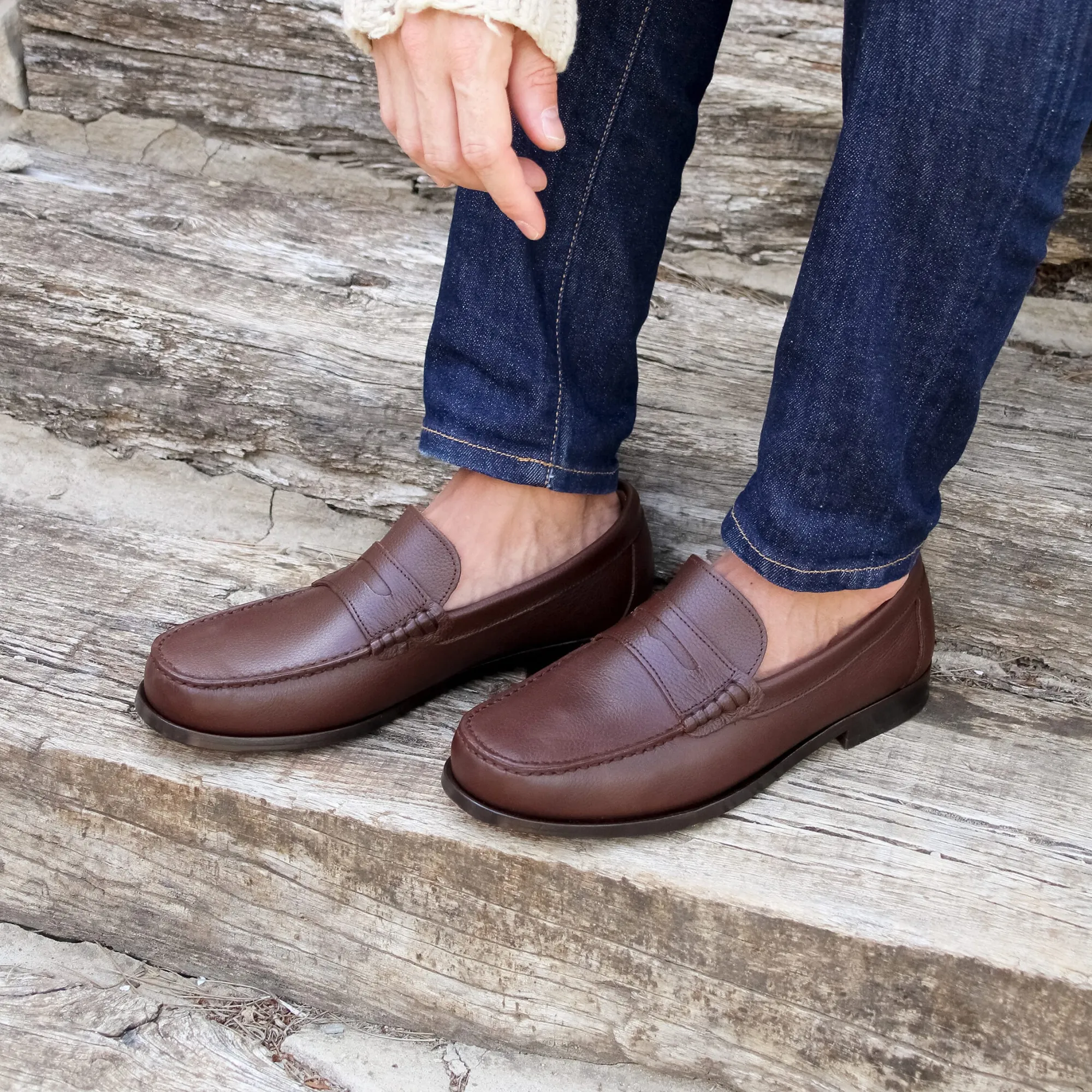 Best Sale Mocassins urbains cuir grainé Homme Mocassins