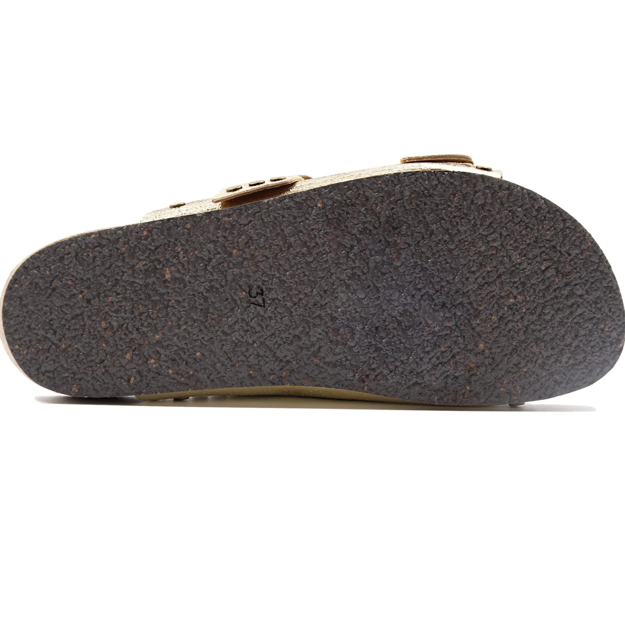 Cheap Mules liège clous cuir métallisé Femme Sandales