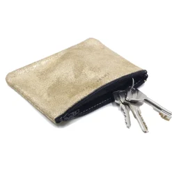 Hot Pochette cuir daim métallisé - Petit modèle Femme Pochettes|Petite Maroquinerie