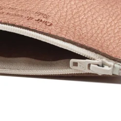 Fashion Pochette cuir grainé métallisé upcyclé rose - petit modèle Femme Dressing Recyclé|Pochettes