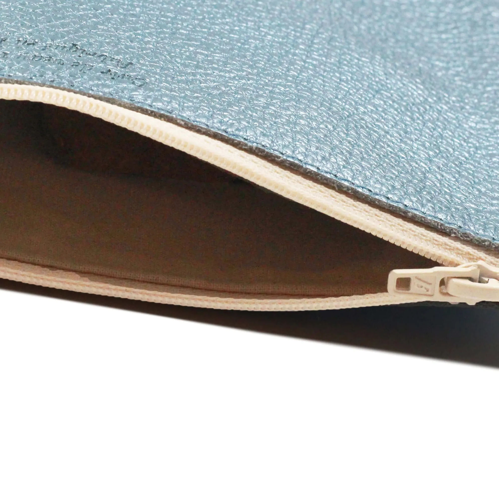 Clearance Pochette cuir métallisé bleu clair Femme Pochettes|Petite Maroquinerie