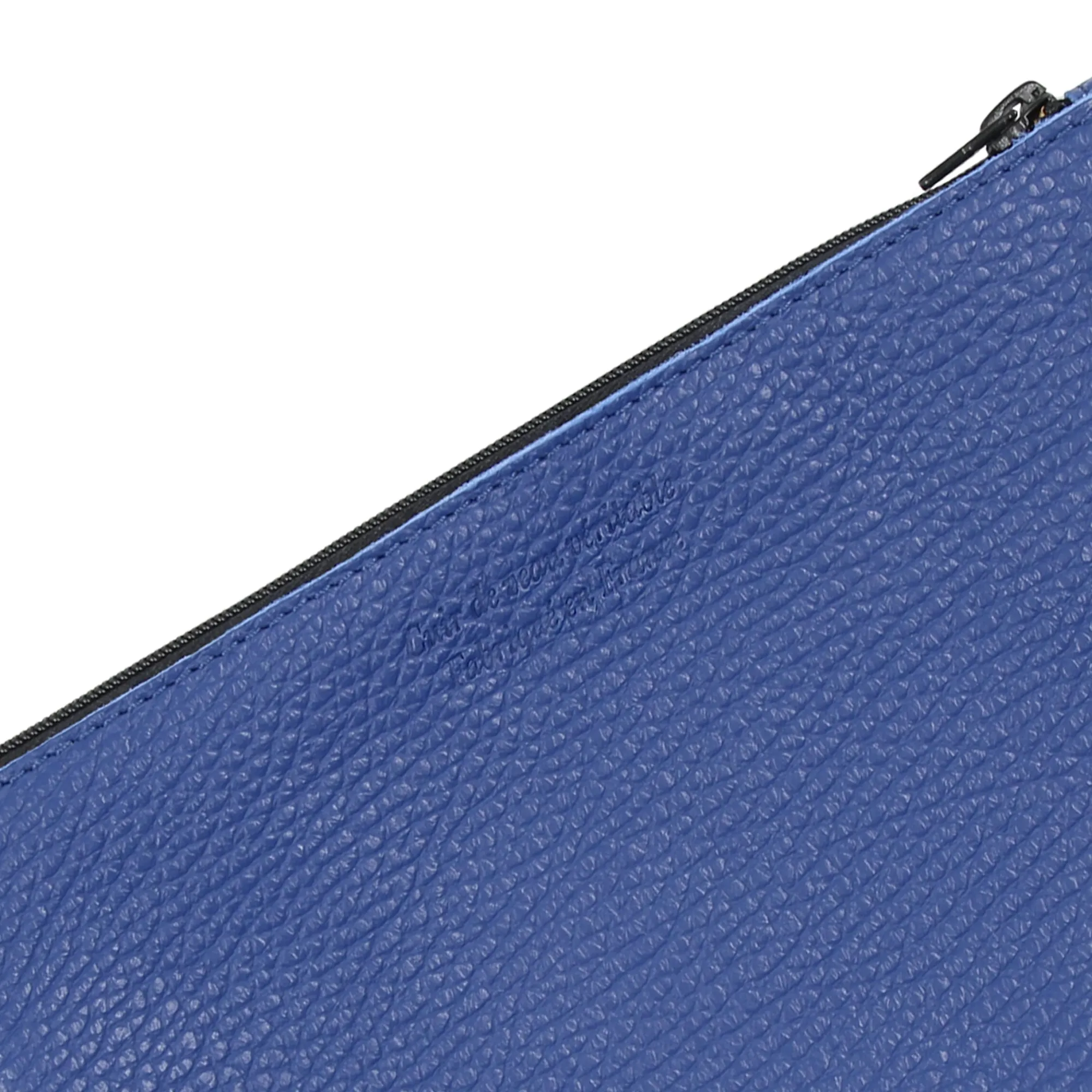 Hot Pochette cuir upcyclé grainé bleu Femme Dressing Recyclé|Pochettes