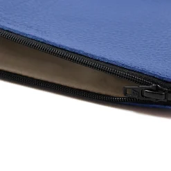Hot Pochette cuir upcyclé grainé bleu Femme Dressing Recyclé|Pochettes