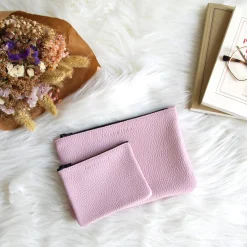 Discount Pochette cuir upcyclé grainé Femme Dressing Recyclé|Pochettes