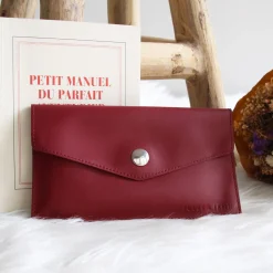 Shop Pochette enveloppe upcyclé rouge foncé Femme Dressing Recyclé|Pochettes