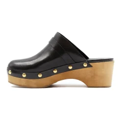 Best Sale Sabots bois clous cuir Femme Sandales