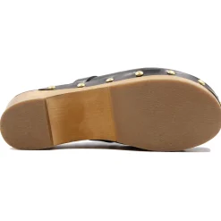 Best Sale Sabots bois clous cuir Femme Sandales