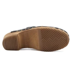 Discount Sabots bois cuir Femme Sandales