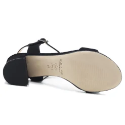 New Sandales moyen talon cuir daim Femme Sandales