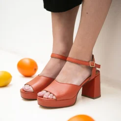 Cheap Sandales plateforme cuir Femme Sandales