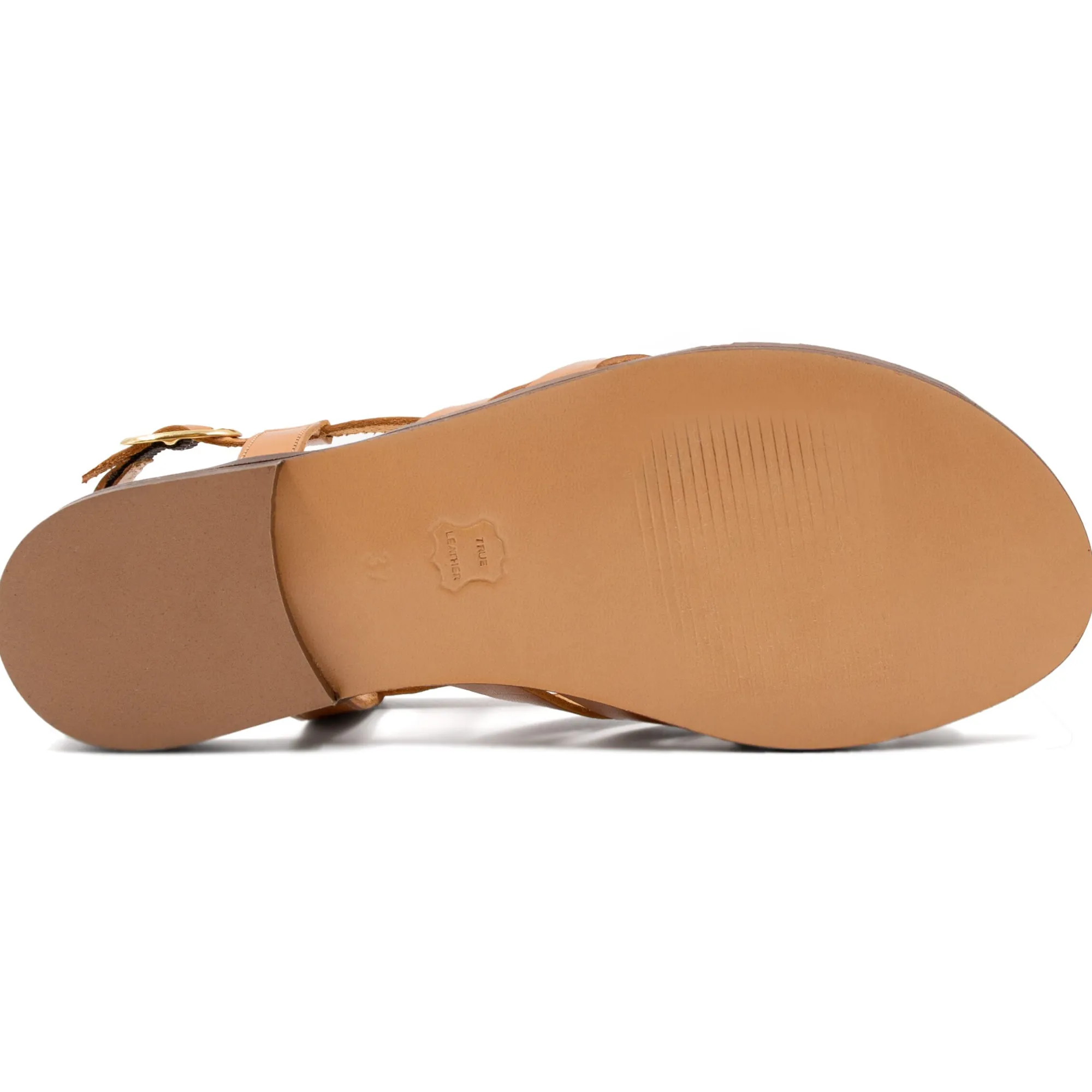 Shop Sandales plates anneau cuir Femme Sandales