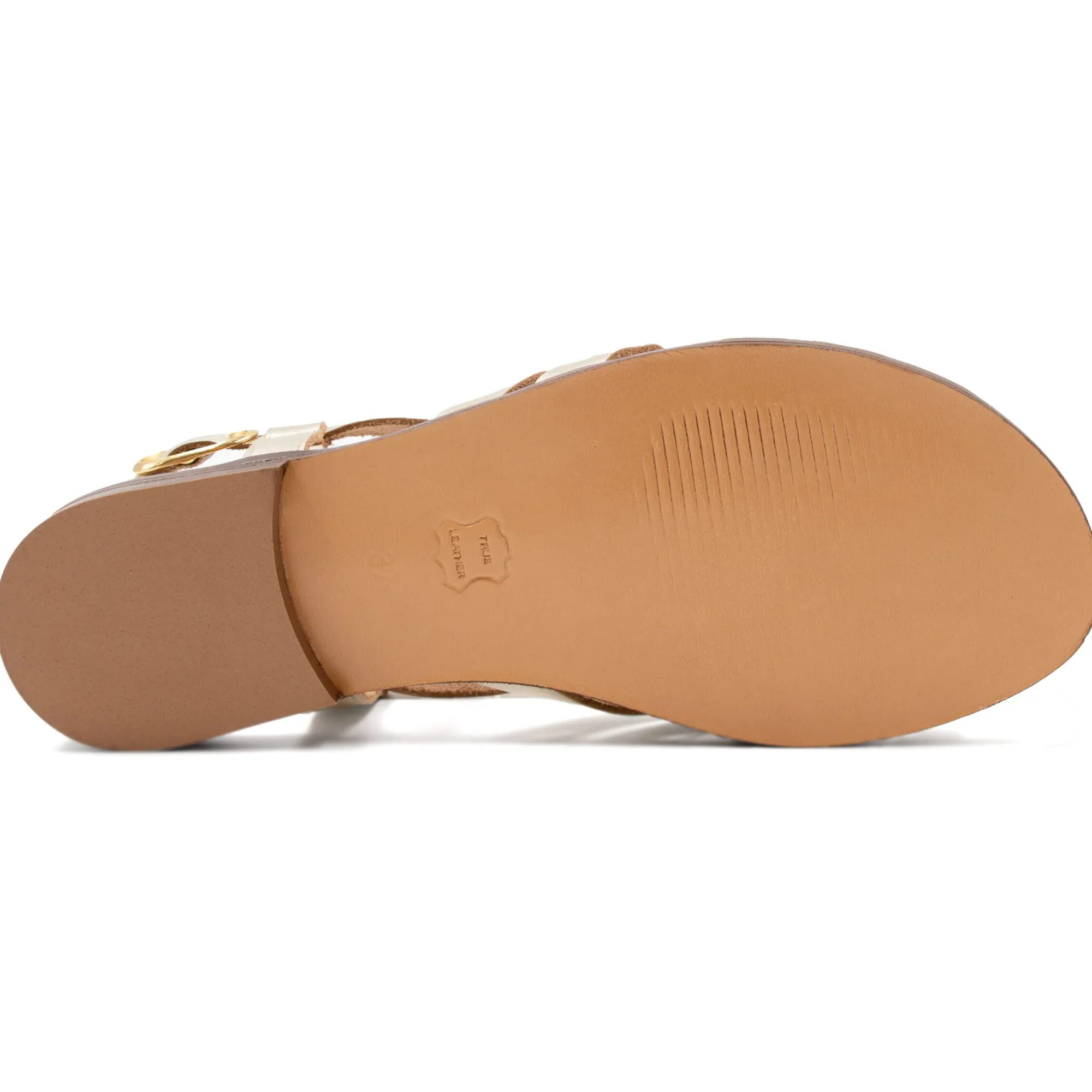 Hot Sandales plates anneau cuir Femme Sandales