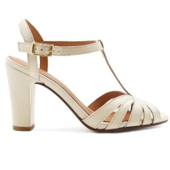 Fashion Sandales talon brides cuir Femme Sandales