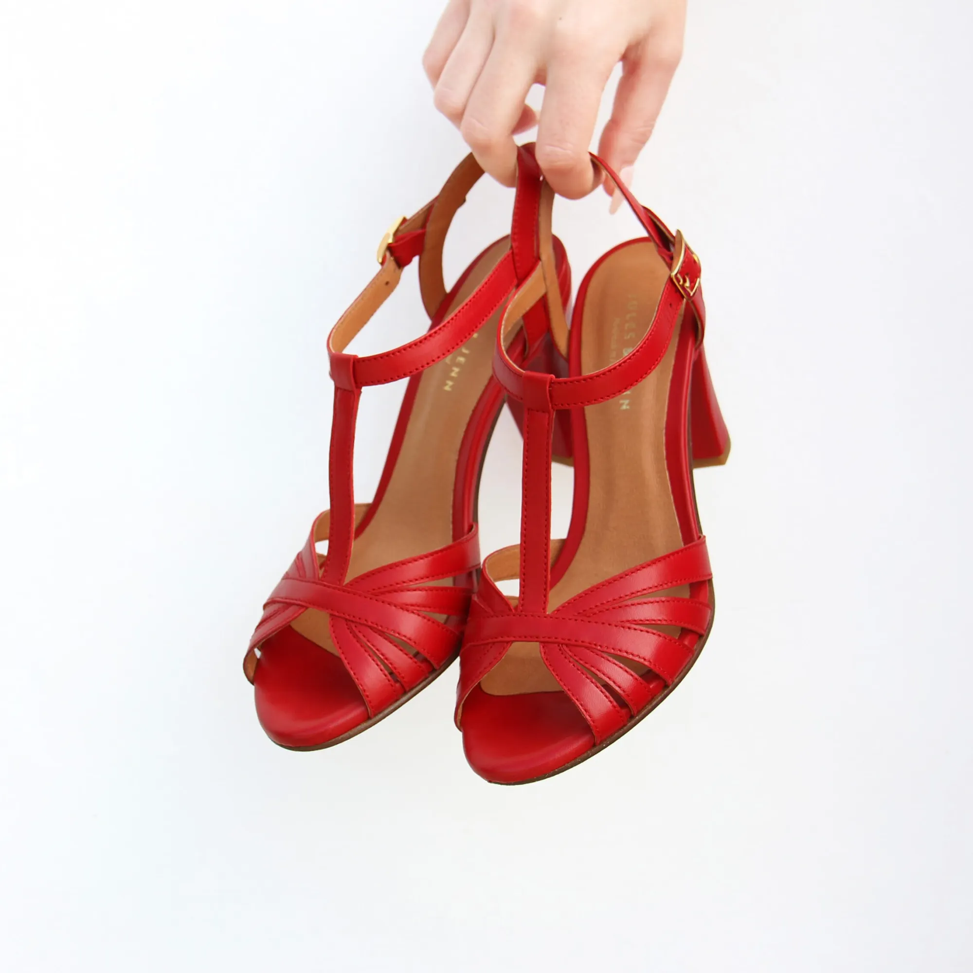 Store Sandales talon brides cuir Femme Sandales
