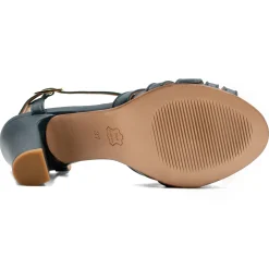 Best Sale Sandales talon brides cuir vert Femme Sandales
