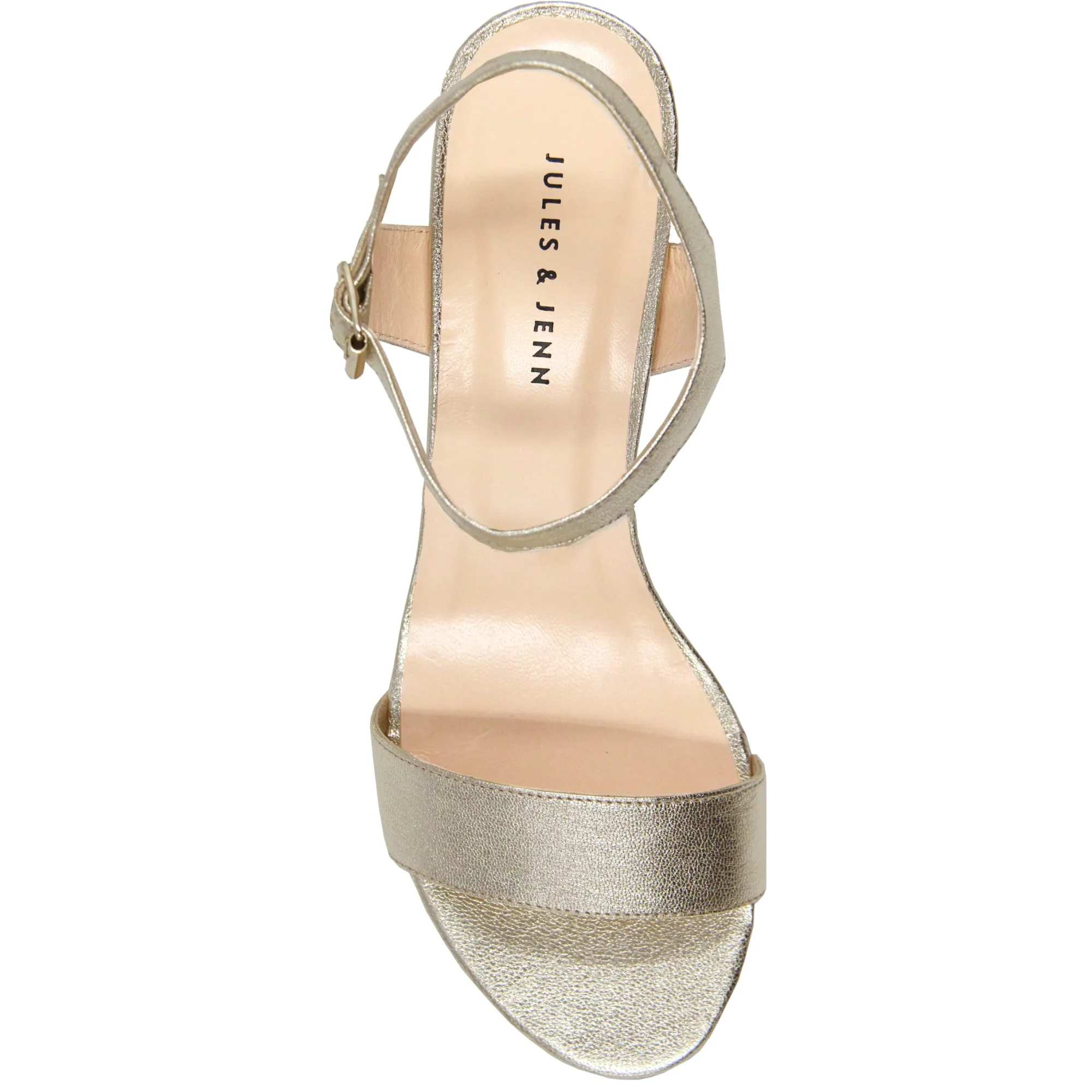 Shop Sandales à talon cuir métallisé Femme Sandales