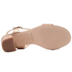 Best Sale Sandales à talon cuir métallisé rose Femme Sandales