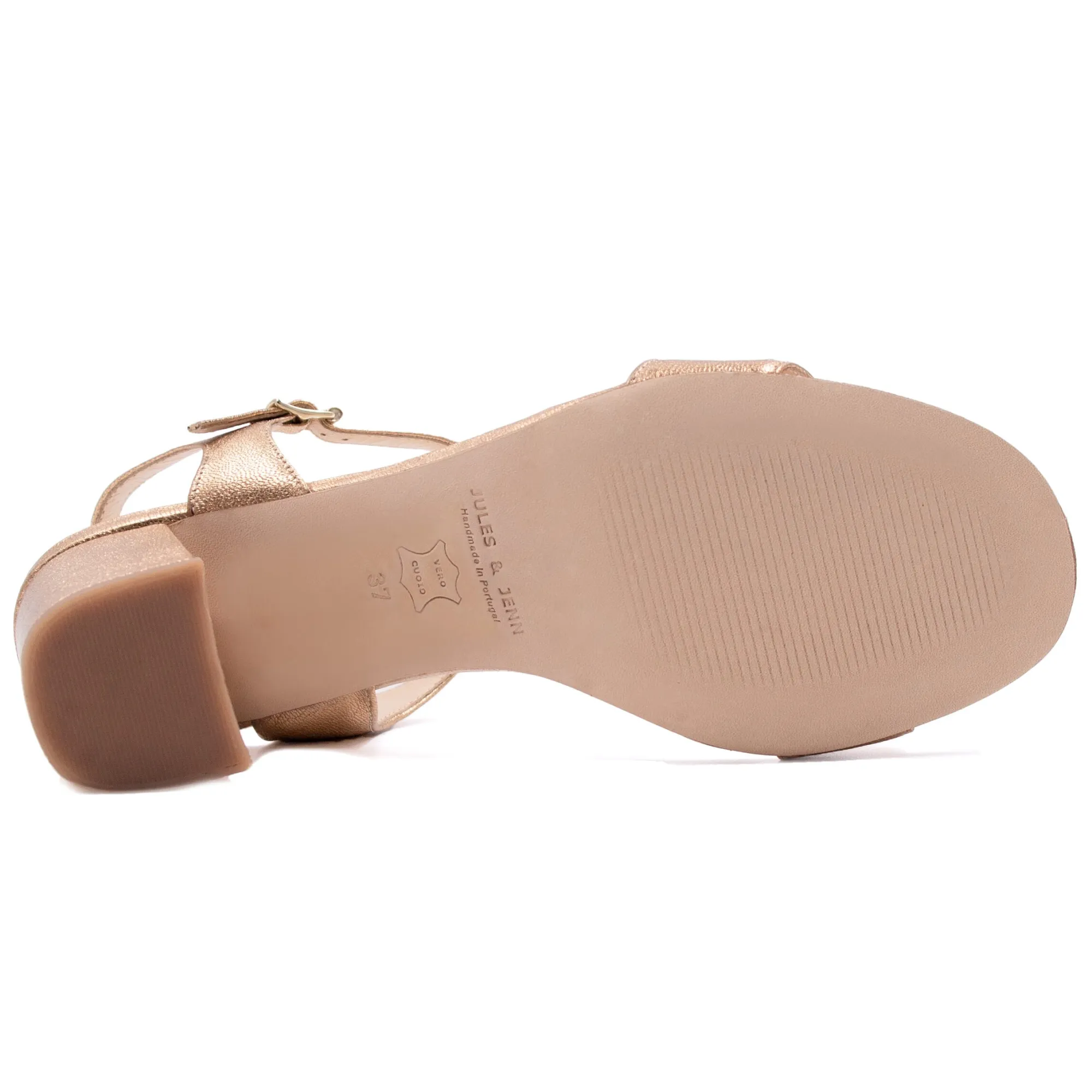 Best Sale Sandales à talon cuir métallisé rose Femme Sandales