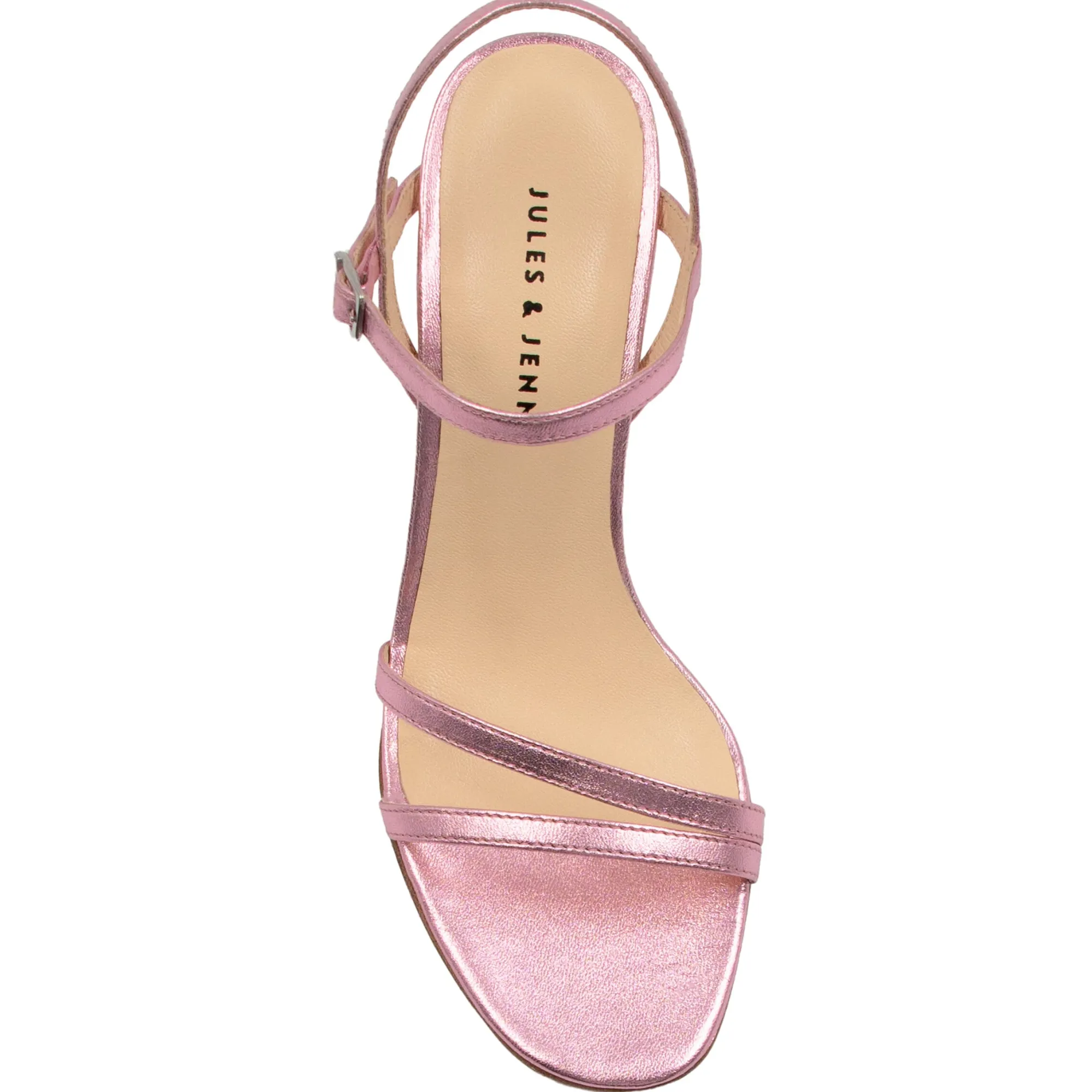 Cheap Sandales talon épurées cuir rose Femme Sandales