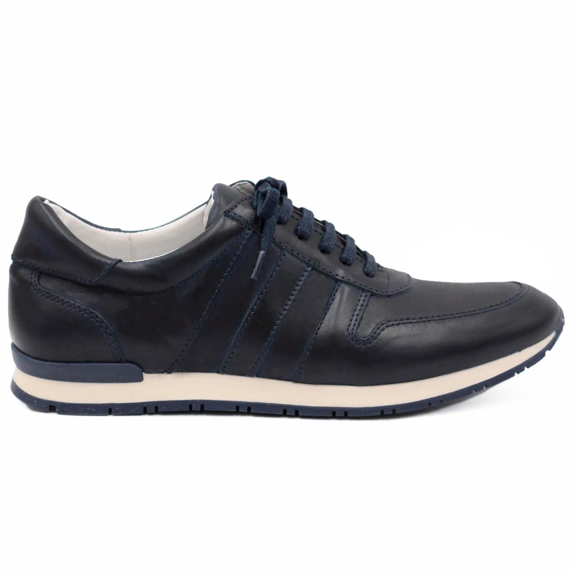 Flash Sale Sneakers cuir bleu marine Homme Fins De Série Solidaires