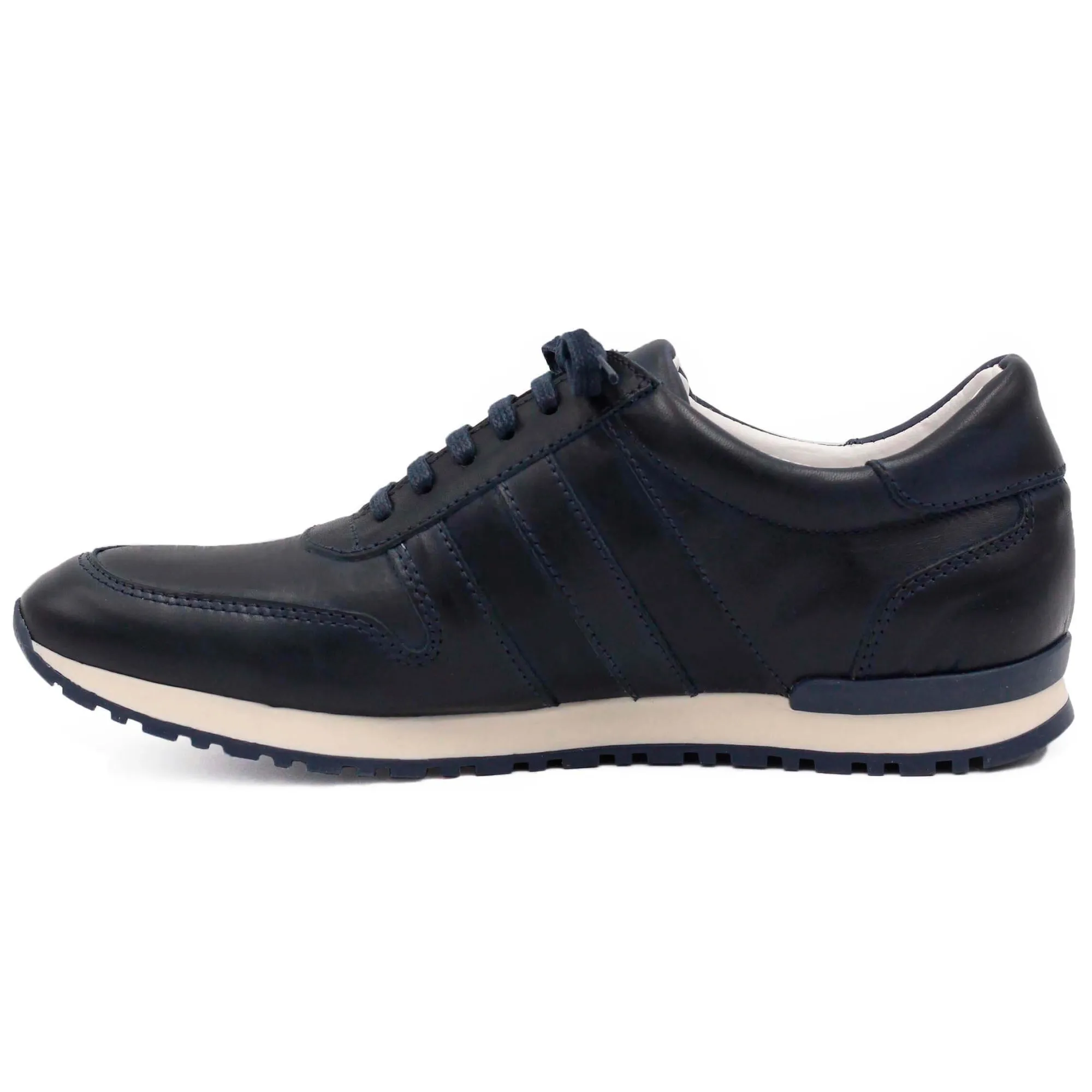 Flash Sale Sneakers cuir bleu marine Homme Fins De Série Solidaires