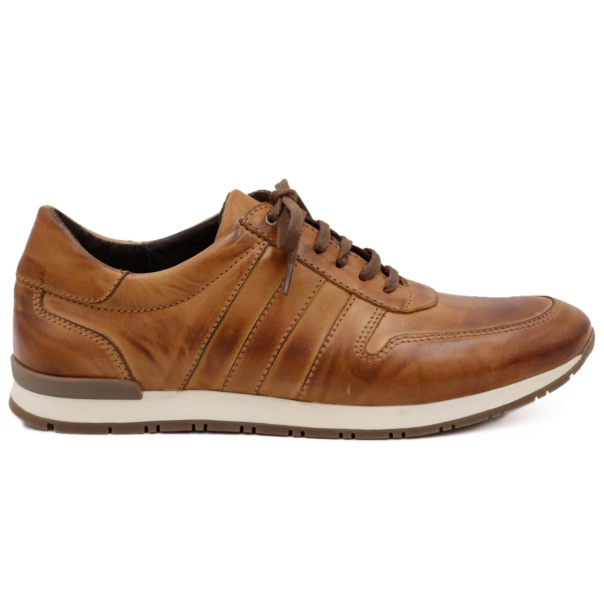 Shop Sneakers cuir marron Homme Baskets