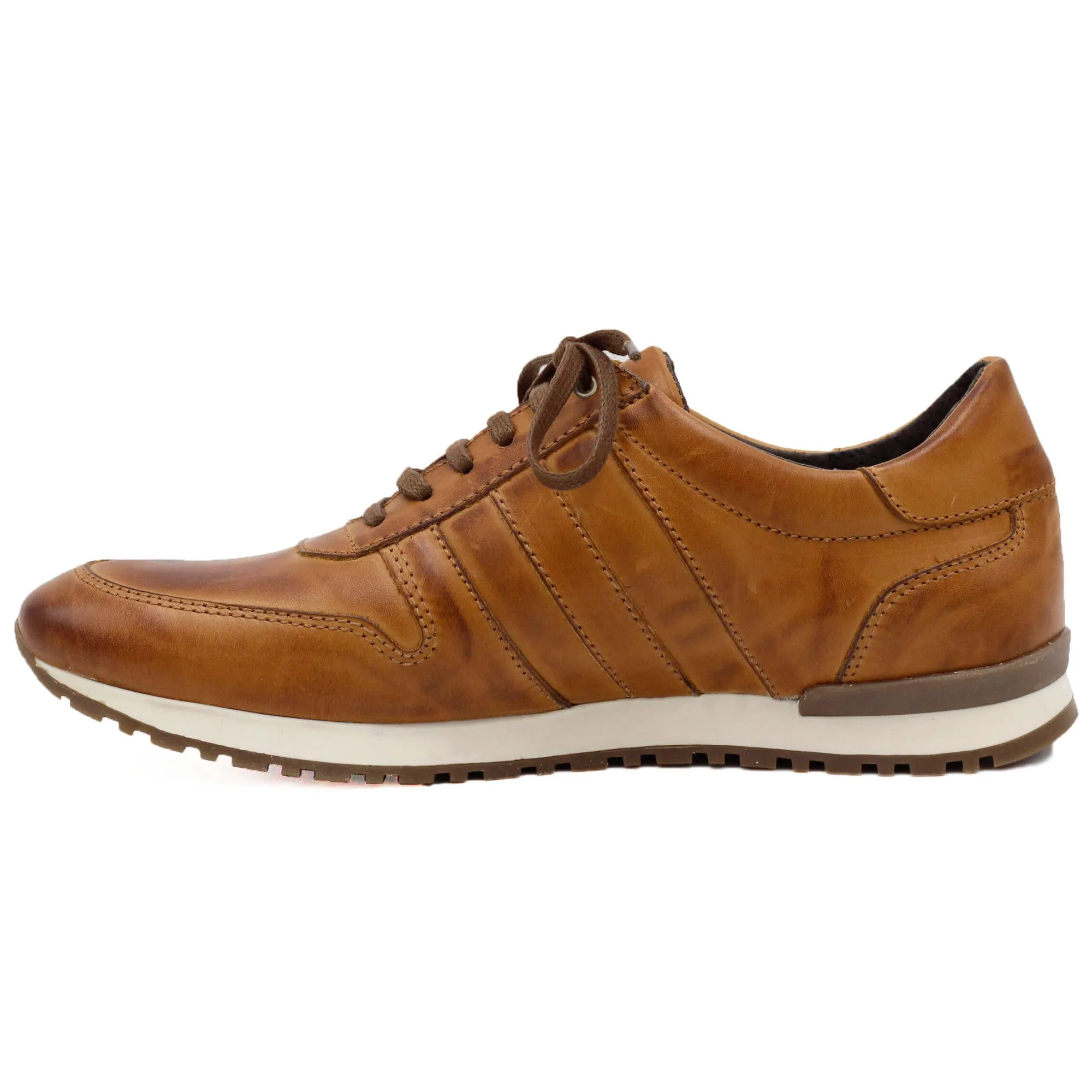 Shop Sneakers cuir marron Homme Baskets