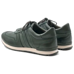 Outlet Sneakers cuir vert Homme Baskets