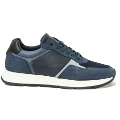 Discount Sneakers Noé cuir bleu Homme Baskets