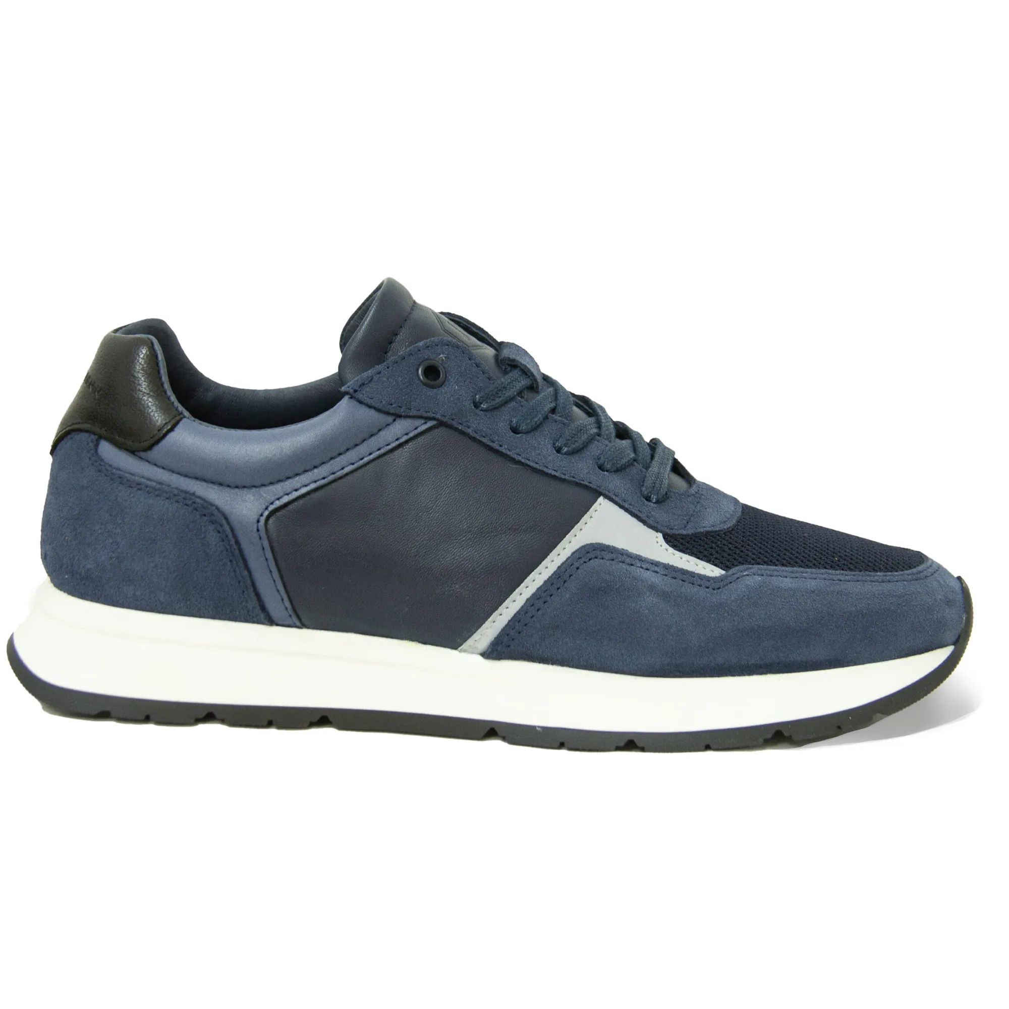 Discount Sneakers Noé cuir bleu Homme Baskets