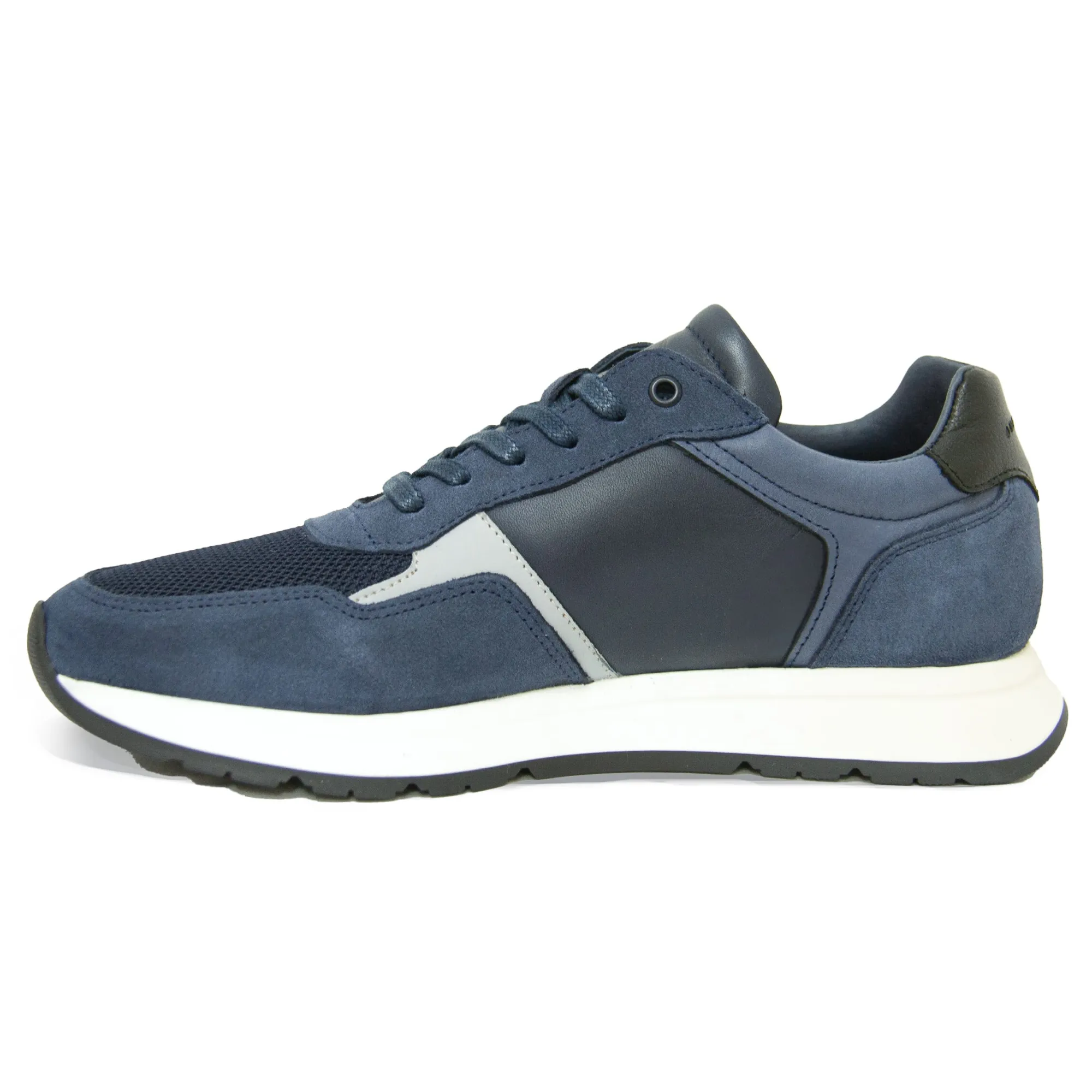 Discount Sneakers Noé cuir bleu Homme Baskets