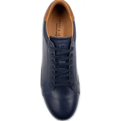 Cheap Tennis lacet cuir bleu Homme Baskets