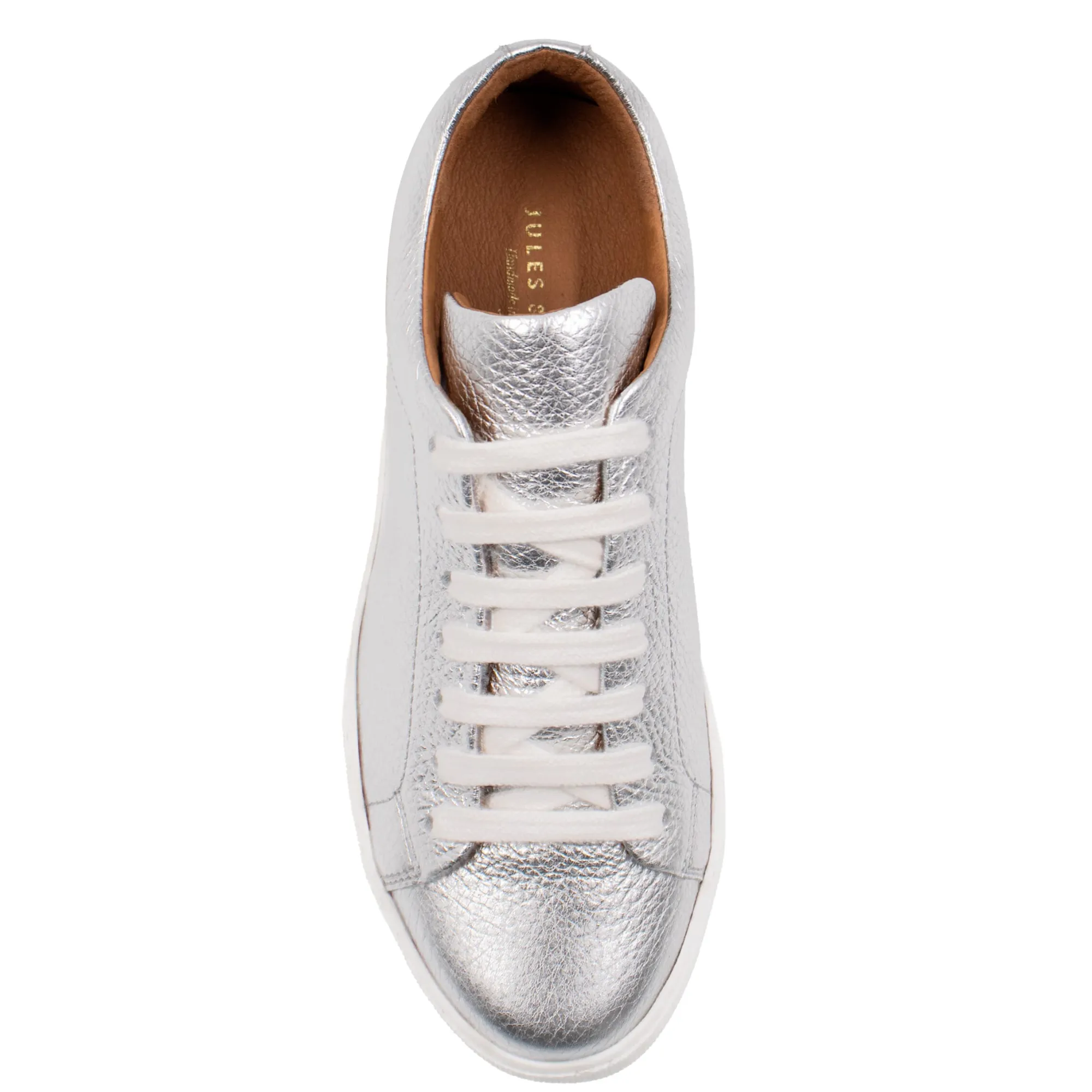 Fashion Tennis lacet cuir grainé métallisé Femme Baskets