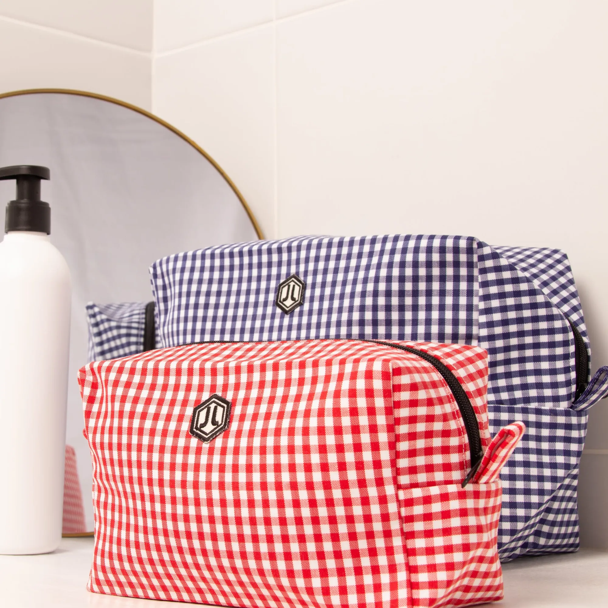Cheap Trousse toile recyclée vichy blanc rouge Femme Dressing Recyclé|Petite Maroquinerie